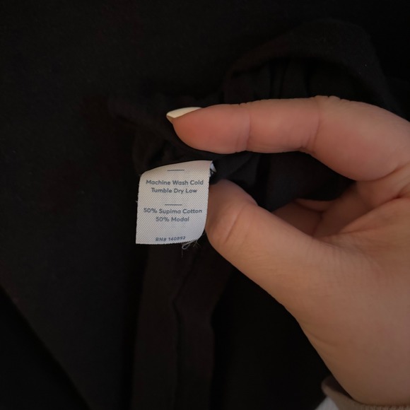 Marine Layer Womens Black V-Neck Short Sleeve Supima Cotton Modal Tee Shirt M - Picture 6 of 7